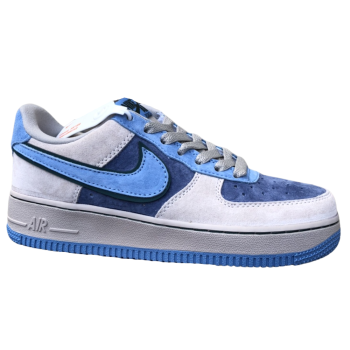 NIKE AIR FORCE 1 LOW 07 GREY BLUE SNEAKERS