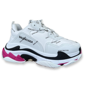 BALENCIAGA TRIPLE S WHITE PINIKE SNEAKER