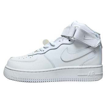 NIKE AIR FORCE 1 MID GS TRIPLE WHITE