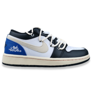 OFF-WHITE X NIKE AIR JORDAN 1 LOW MAKE WITH LOVE BLACK BLUE