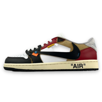 OFF-WHITE X AIR JORDAN 1 LOW BLACK RED