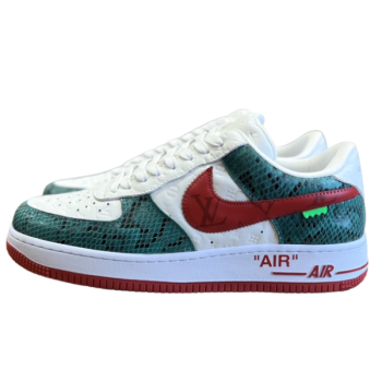 LOUIS VUITTON X NIKE AIR FORCE 1 LOW RETRO SNAKE RED GREEN