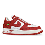 LOUIS VUITTON X NIKE AIR FORCE 1 LOW WHITE RED SNEAKERS