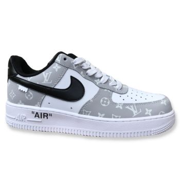 LOUIS VUITTON X NIKE AIR FORCE 1 BLACK GREY SNEAKERS