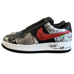 LOUIS VUITTON X NIKE AIR FORCE 1 LOW RETRO SNAKE RED SWOOSH