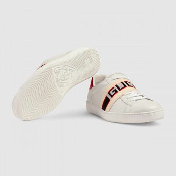 GUCCI 2019 STRIPE LEATHER SNEAKER WHITE