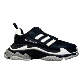 ADIDAS X BALENCIAGA TRIPLE S BLACK WHITE SNEAKERS