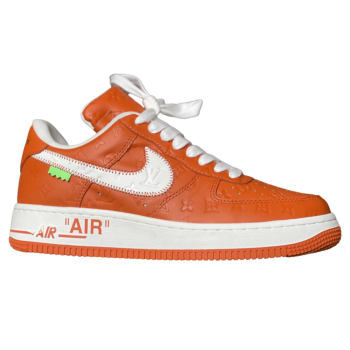 LOUIS VUITTON X NIKE AIR FORCE 1 ORANGE SNEAKERS