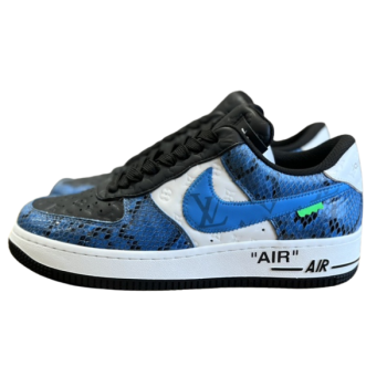 LOUIS VUITTON X NIKE AIR FORCE 1 LOW RETRO SNAKE BLUE SWOOSH