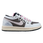 OFF-WHITE X NIKE AIR JORDAN 1 LOW MAKE WITH LOVE WHITE BROWN