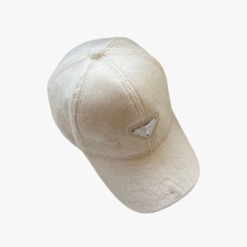 PRADA BASEBALL CAP SHEEPSKIN WHITE