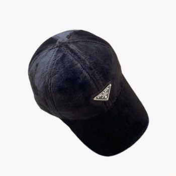 PRADA BASEBALL CAP SHEEPSKIN BLACK
