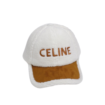 CELINE AUTUMN AND WINTER HAT BEIGE AND WHITE
