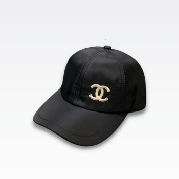 CHANEL EMBROIDERY BASEBALL CAP BLACK